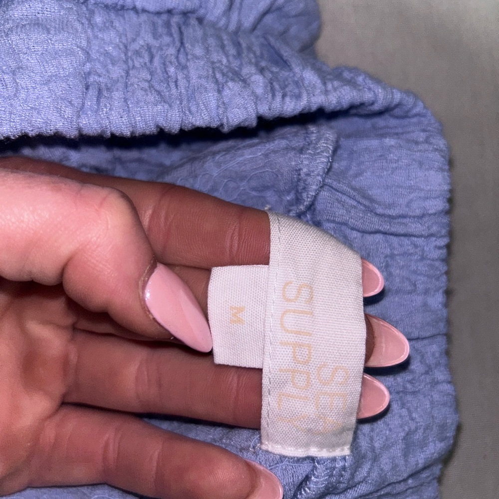 Light Blue Ruffled Shorts - Picture 2 of 3